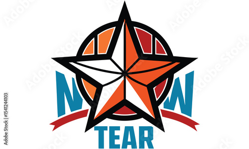 New team star logo design isolated on white background