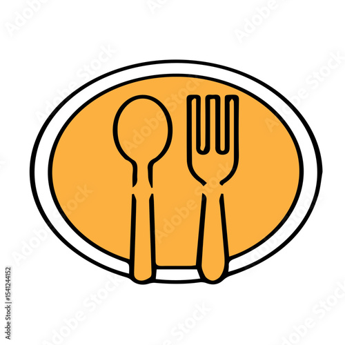 cutlery yellow icon