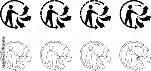 triman recycling icon set, Recycling Active Lifestyle Vector Pattern template designs elements, for Business and Finance buttons, Climate Change, Seasonal Christmas Holiday Graphic, Books and Reading