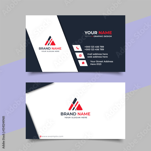 Creative modern red business card design  name card corporate visiting card and simple clean template vector design