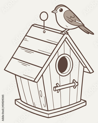Handcrafted Wooden Birdhouse on Tree Branch – Spring Nest & Woodland Shelter