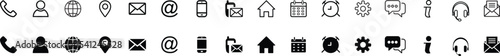 Business card icon set, contact information and web icon, Vector illustration.