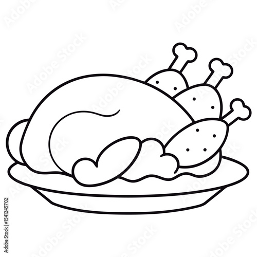 Roasted chicken dinner. ready to eat.