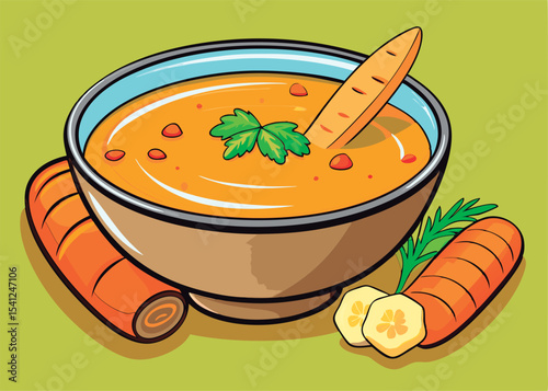 Delicious bowl of carrot soup.