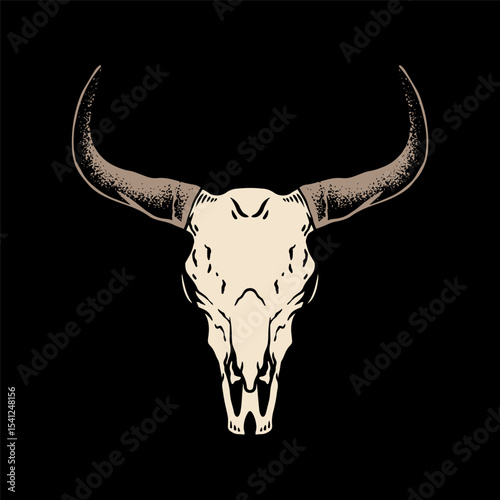 bull skull with horns