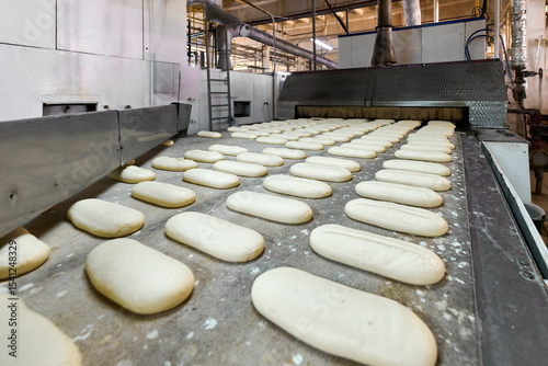 Dough formation for sliced loaves in a bakery plant during a production process