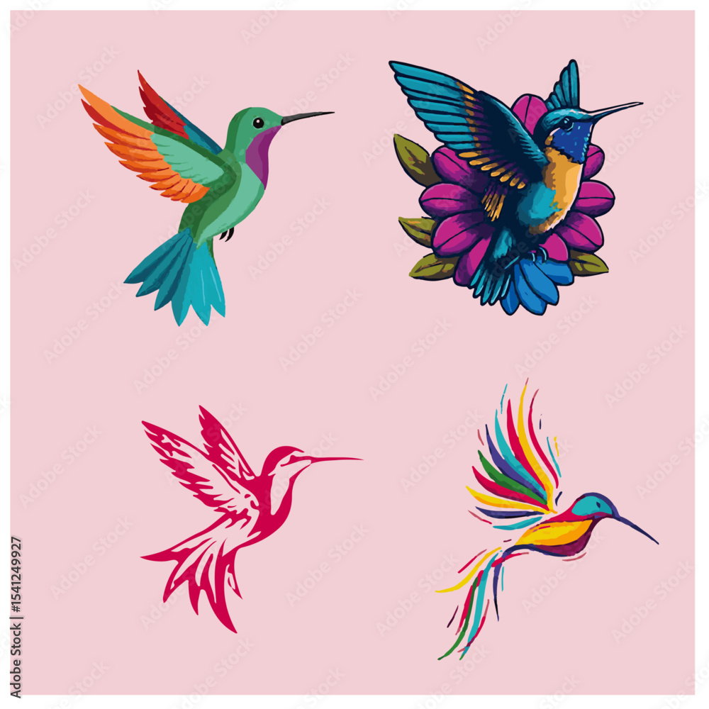 Fototapeta premium bird colour vector picture 7