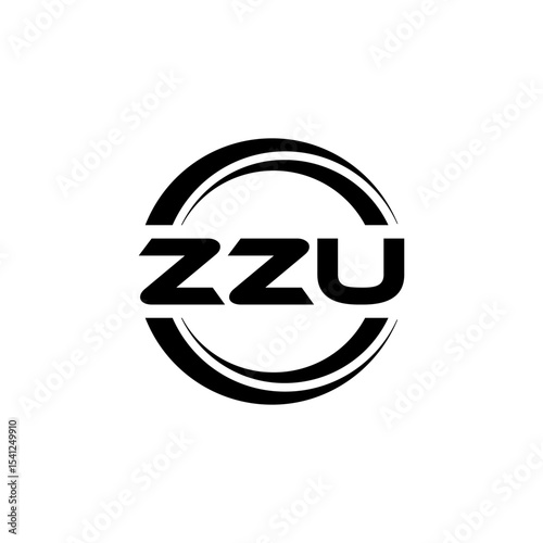 ZZU letter logo design with black background in illustrator, vector logo modern alphabet font overlap style. calligraphy designs for logo, Poster, Invitation, etc.