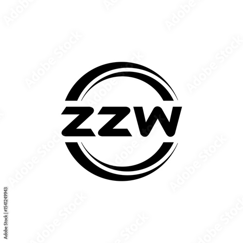 ZZW letter logo design with black background in illustrator, vector logo modern alphabet font overlap style. calligraphy designs for logo, Poster, Invitation, etc.