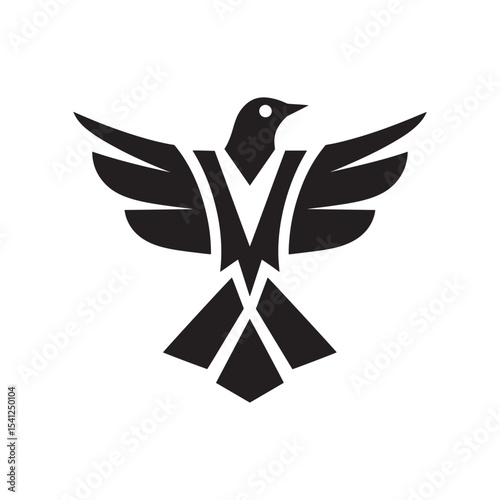 Falcon Logo Type Illustration isolated on white background
