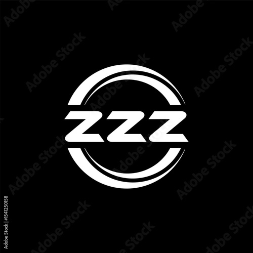 ZZZ letter logo design with black background in illustrator, vector logo modern alphabet font overlap style. calligraphy designs for logo, Poster, Invitation, etc.
