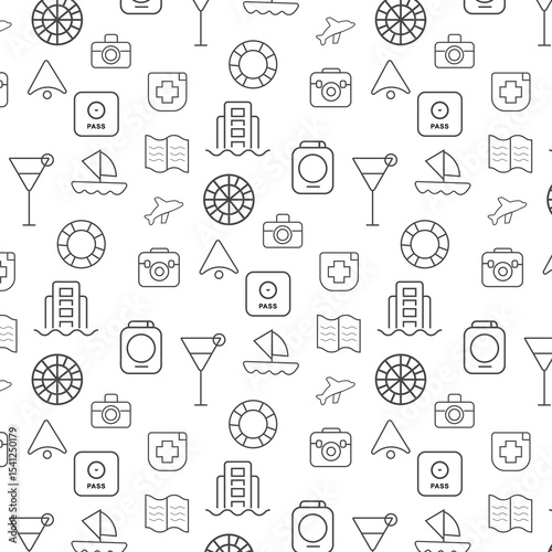 Travel pattern line elements pattern background design template