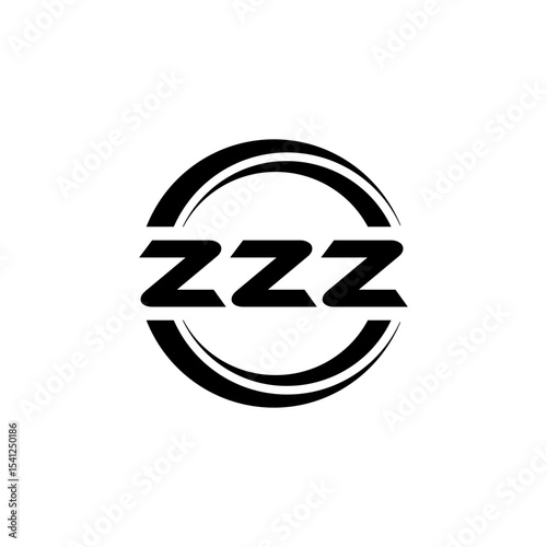 ZZZ letter logo design with black background in illustrator, vector logo modern alphabet font overlap style. calligraphy designs for logo, Poster, Invitation, etc.