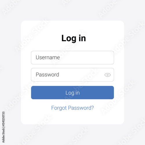 Log in page template for your design, Website UI concept