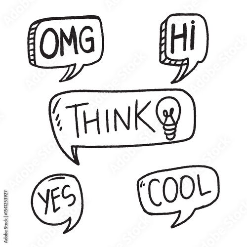 set of speech bubbles
