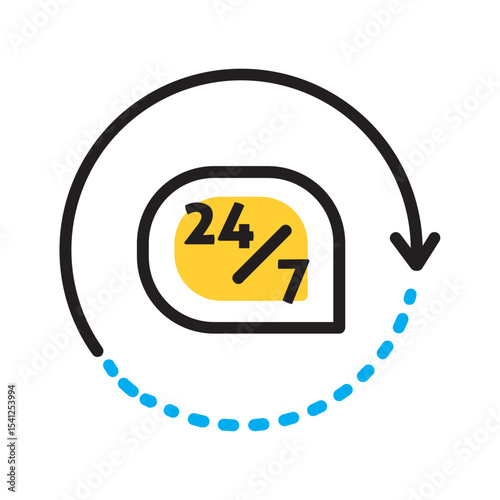 Vector multi color icon for All time