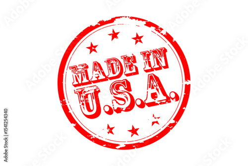 MADE IN U.S.A. - MADE IN U.S.A. text written on Red Rubber Stamp
