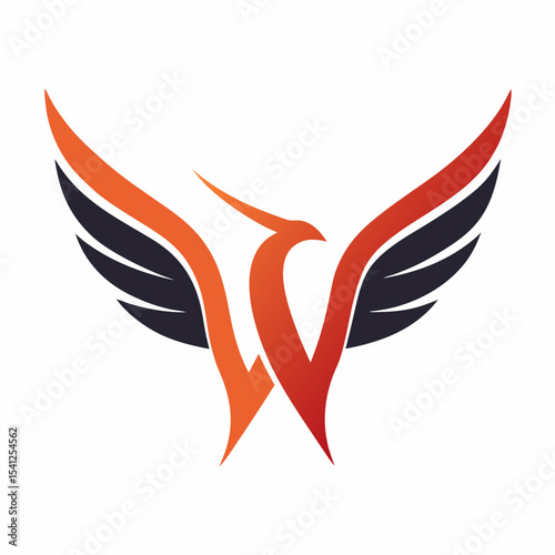 Abstract bird logo design with wings