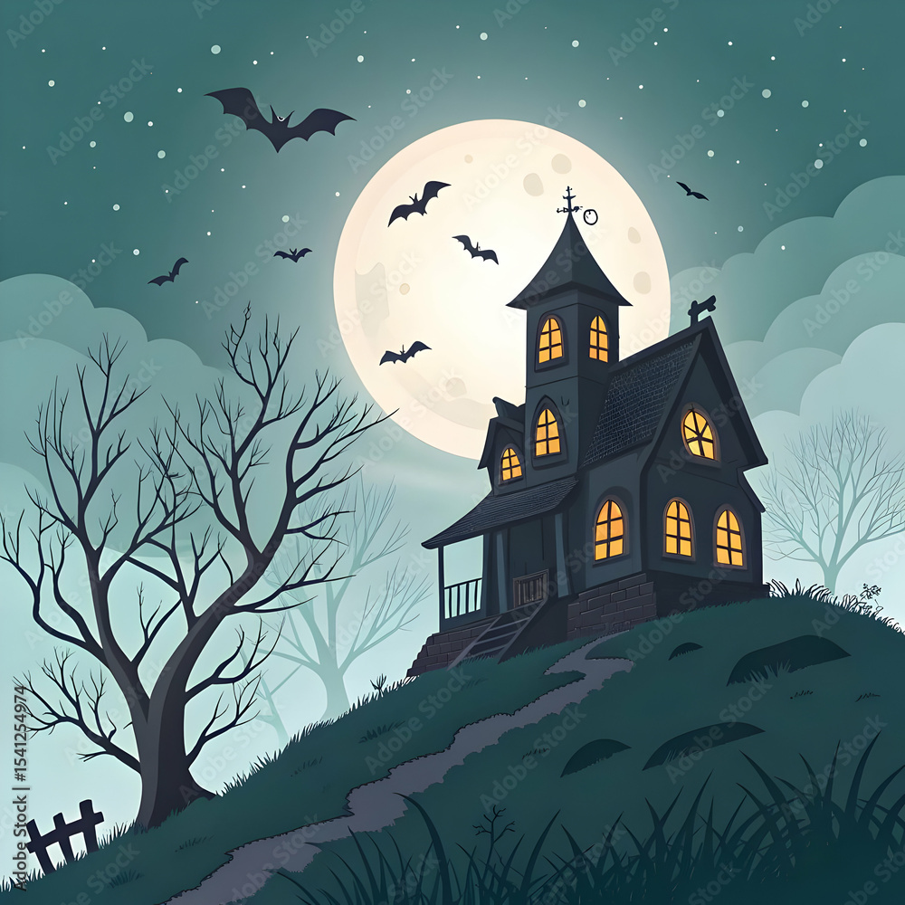 Fototapeta premium Dare to Explore: The Magic of Halloween Night