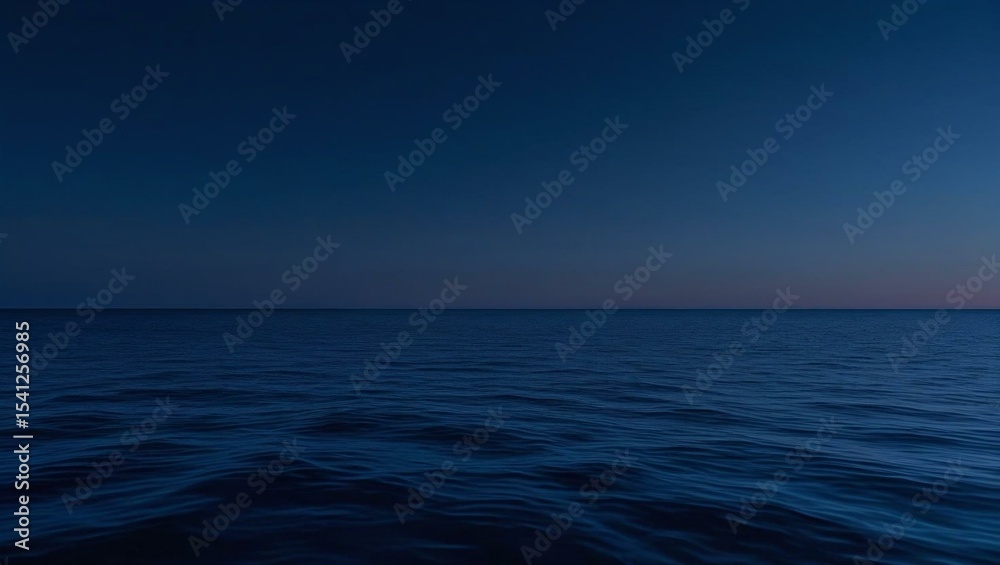 Obraz premium Serene Twilight Seascape Dark Blue Ocean at Night