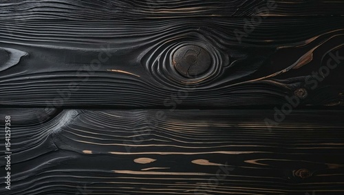 Dark Wood Texture Black Wooden Background with Natural Grain Pattern