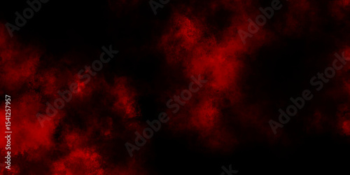 Toned night sky with fluffy soft clouds, Smoke from fireless candle on dark wall background, Red clouds in the black sky. surreal background with copy space for  design.
