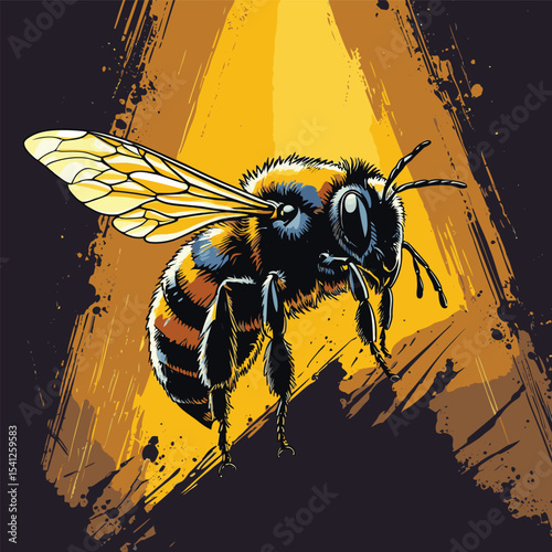 detailed and realistic bee vector image