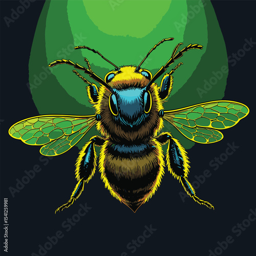 detailed and realistic bee vector image