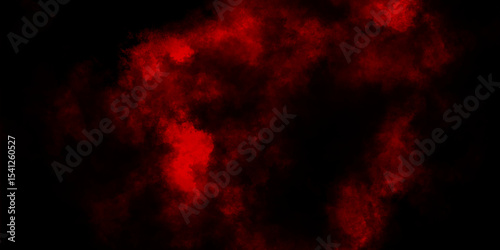 Toned night sky with fluffy soft clouds, Smoke from fireless candle on dark wall background, Red clouds in the black sky. surreal background with copy space for  design.
