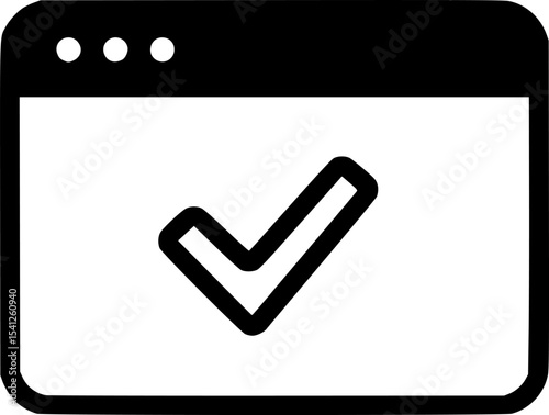 browser tab with checkmark icon vector illustration
