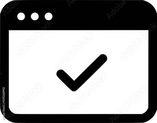 browser tab with checkmark icon vector illustration
