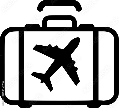 suitcase airplane travel icon vector illustration
