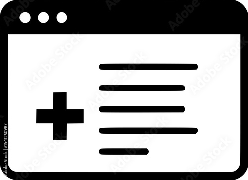 browser tab plus symbol icon vector illustration
