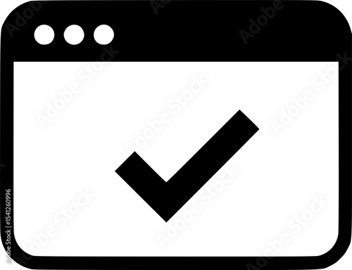 browser tab with checkmark icon vector illustration
