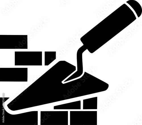 bricks trowel icon vector illustration
