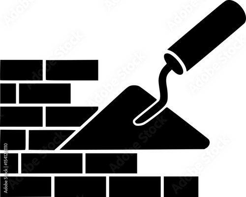 bricks trowel icon vector illustration
