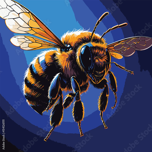 detailed and realistic bee vector image