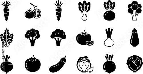 fresh vegetable icon collection vector illustration
