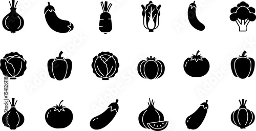 fresh vegetable icon collection vector illustration

