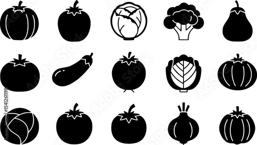 fresh vegetable icon collection vector illustration
