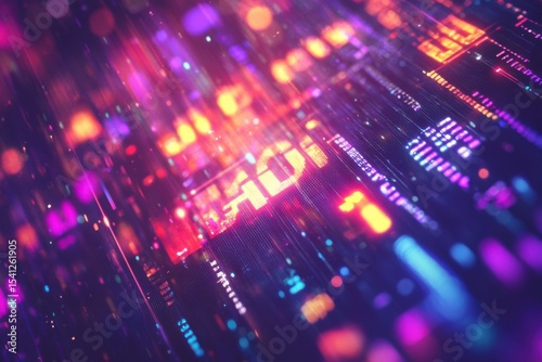 Glitch effect digital background showcasing vibrant internet text in a captivating display, Internet text with glitch effect