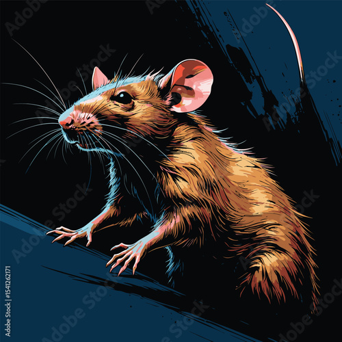 detailed and realistic big rat vector image