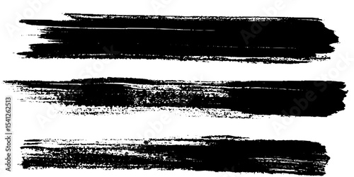 Hand painted ink brush strokes. stock illustration