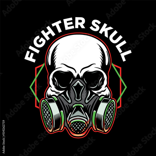 Skull with gas mask