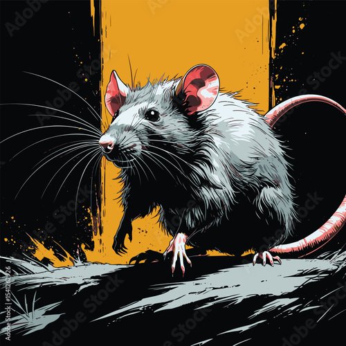 detailed and realistic big rat vector image