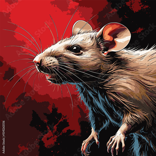 detailed and realistic big rat vector image