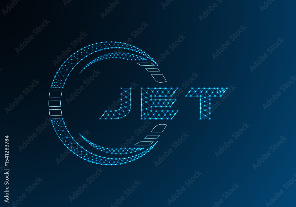 Fototapeta premium JET low poly letter logo vector design. JET lower poly logo design. Low poly logo.