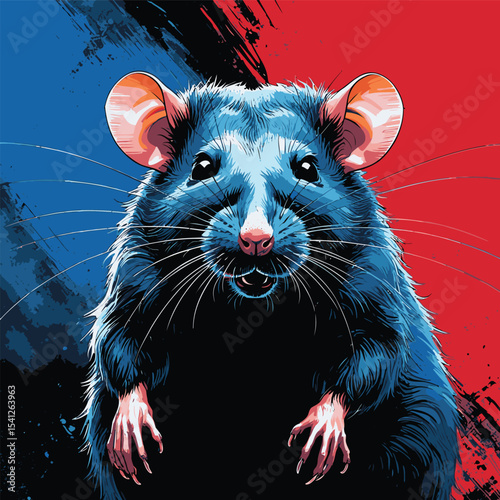 detailed and realistic big rat vector image