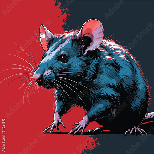 detailed and realistic big rat vector image