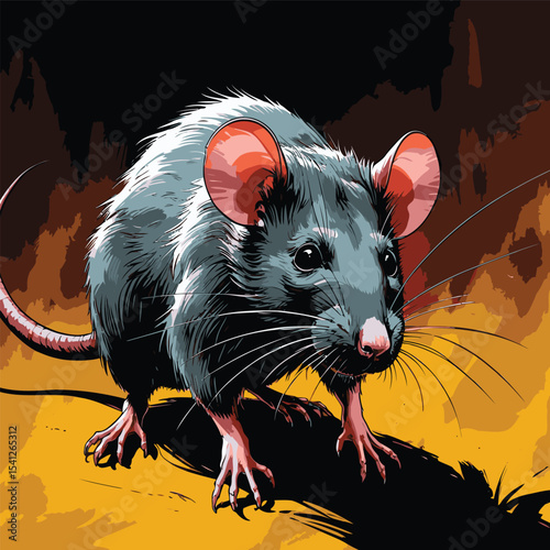detailed and realistic big rat vector image
